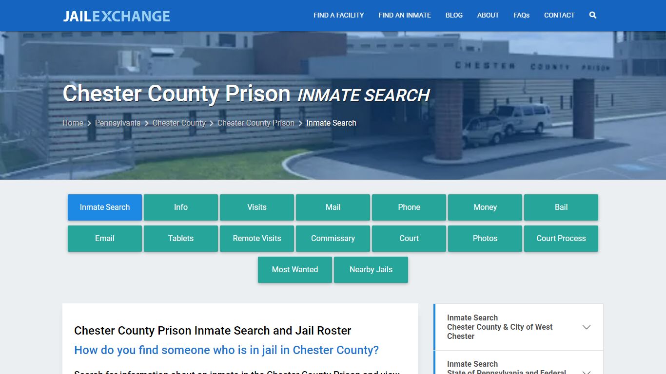 Chester County Prison Inmate Search - Jail Exchange